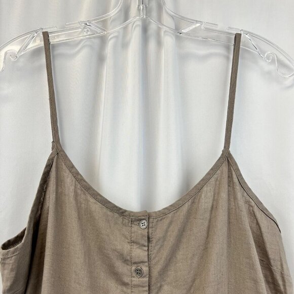 Forever 21 Womens Sleeveless Romper Tie Waist Taupe Size Medium Pockets New - Picture 3 of 9